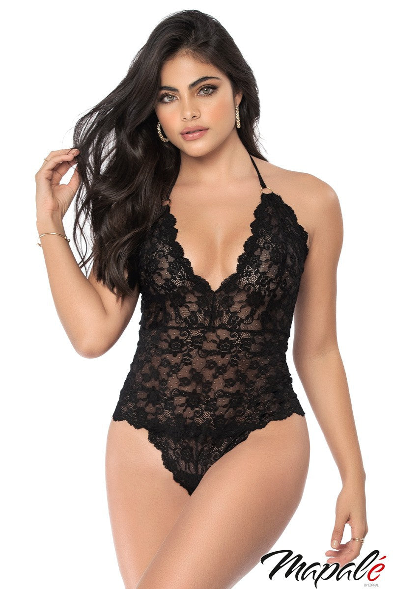 Embroidered Floral Lace Teddy